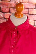 80s Bluse pink perlen Seidenlook