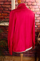 80s Bluse pink perlen Seidenlook