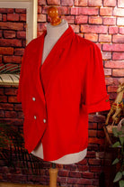 80s Blazer Bluse rot
