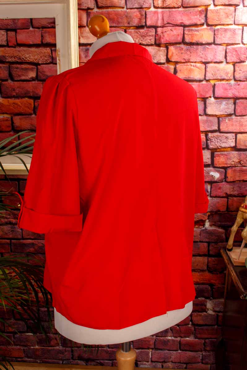 80s Blazer Bluse rot