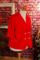 80s Blazer Bluse rot
