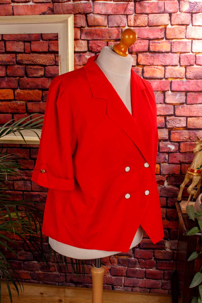 80s Blazer Bluse rot