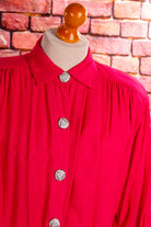 80s Bluse pink Viskose