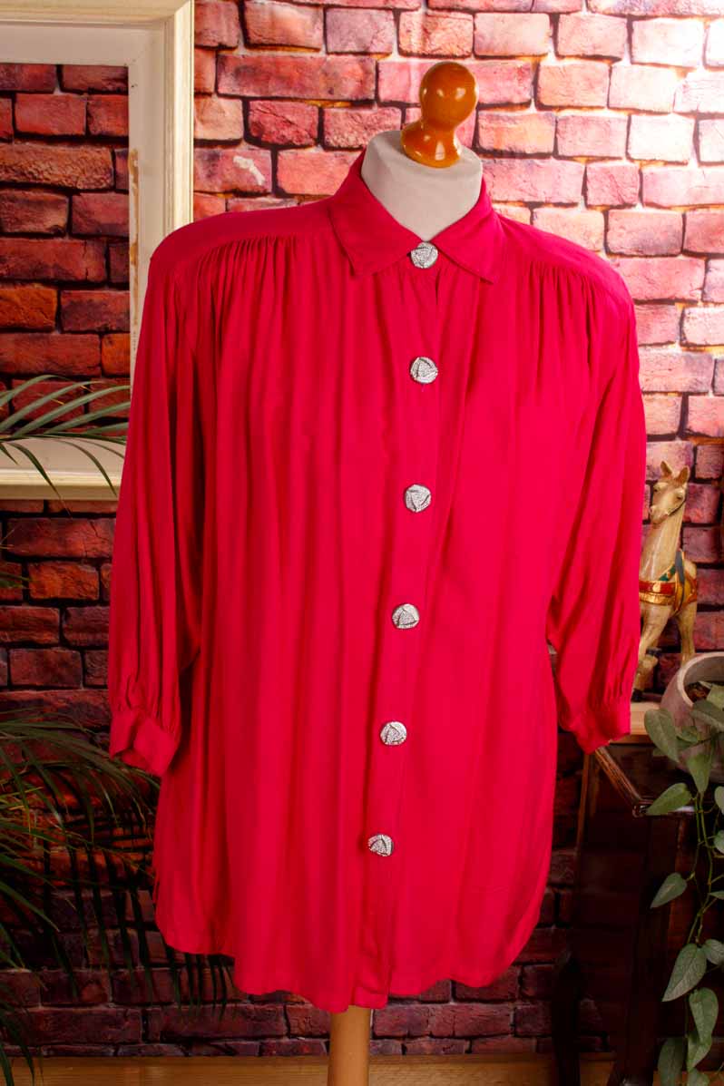 80s Bluse pink Viskose