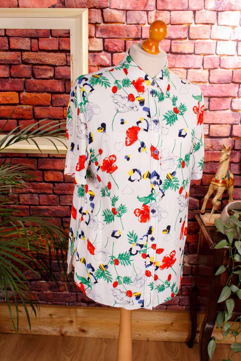 Viskose Bluse bunt Blumen