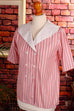 80s Matrosenbluse rosa Streifen