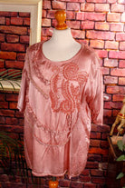 Boho Patchwork Top rosa Satin