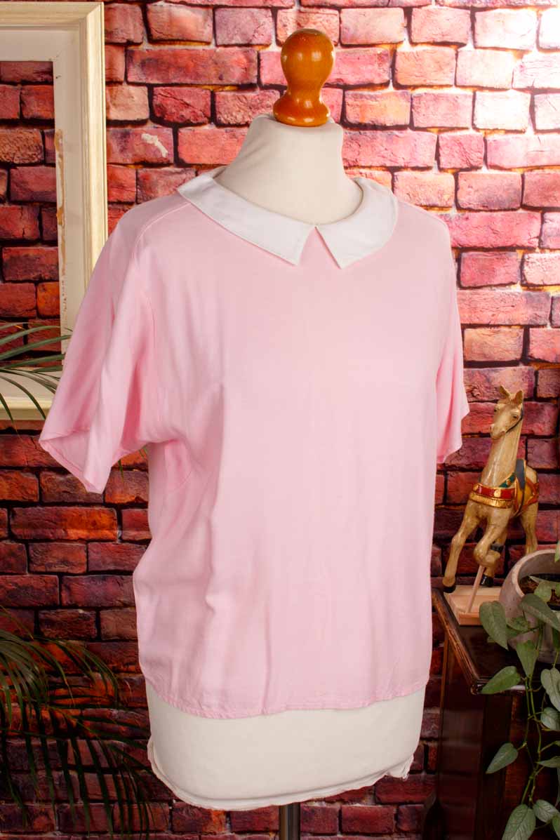 80s Top rosa Viskose
