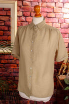 khaki Crêpe Bluse