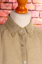 khaki Crêpe Bluse