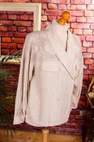 Viskose Bluse grau + Spitze