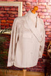 Viskose Bluse grau + Spitze