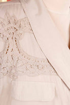 Viskose Bluse grau + Spitze