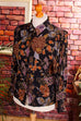 80s Bluse schwarz gold