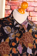 80s Bluse schwarz gold