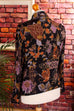 80s Bluse schwarz gold