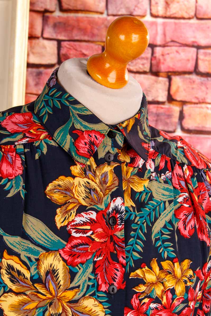 80s Bluse leuchtend bunt