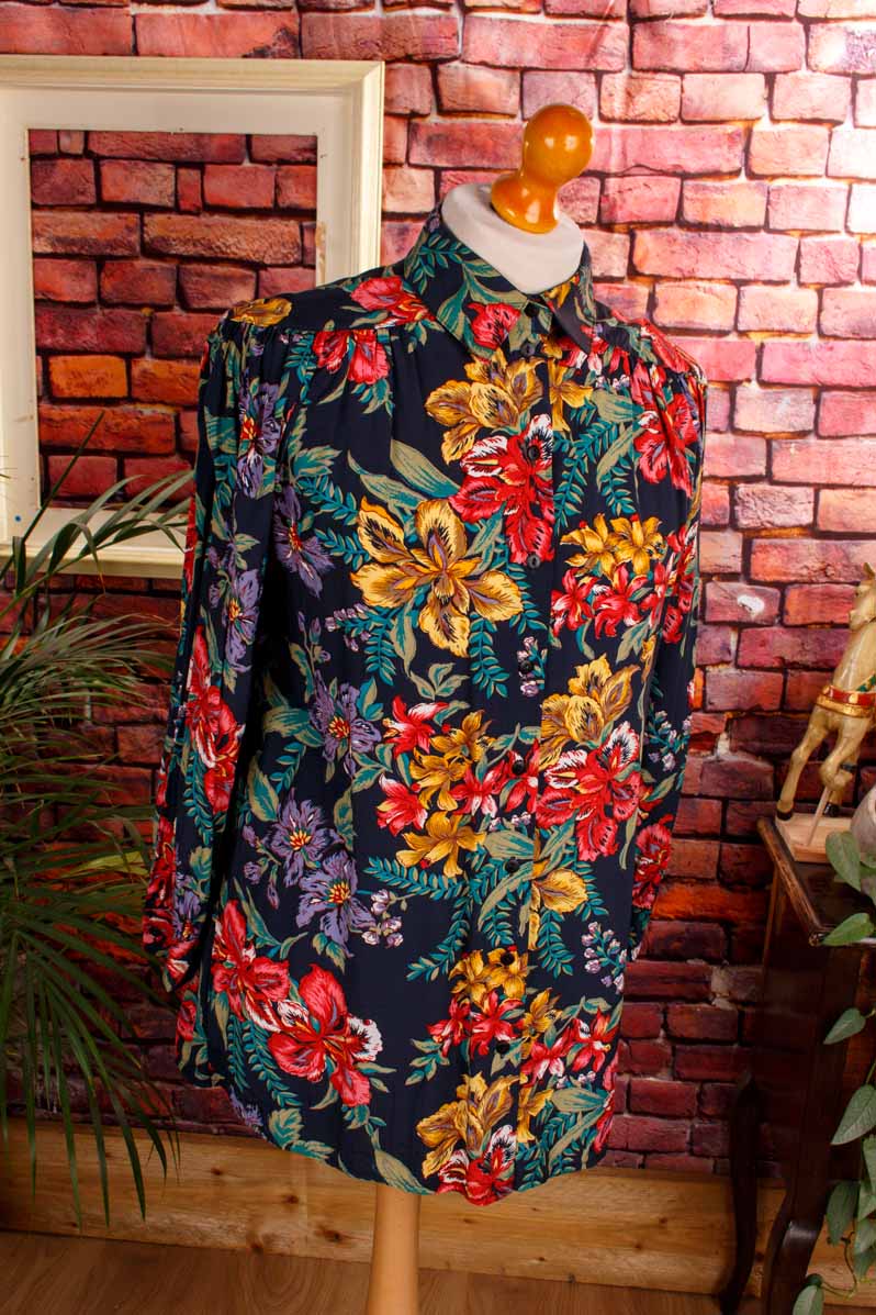 80s Bluse leuchtend bunt
