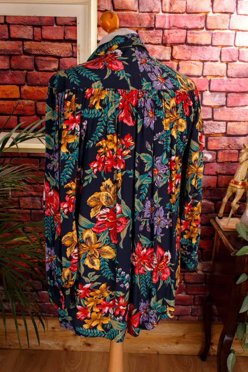 80s Bluse leuchtend bunt