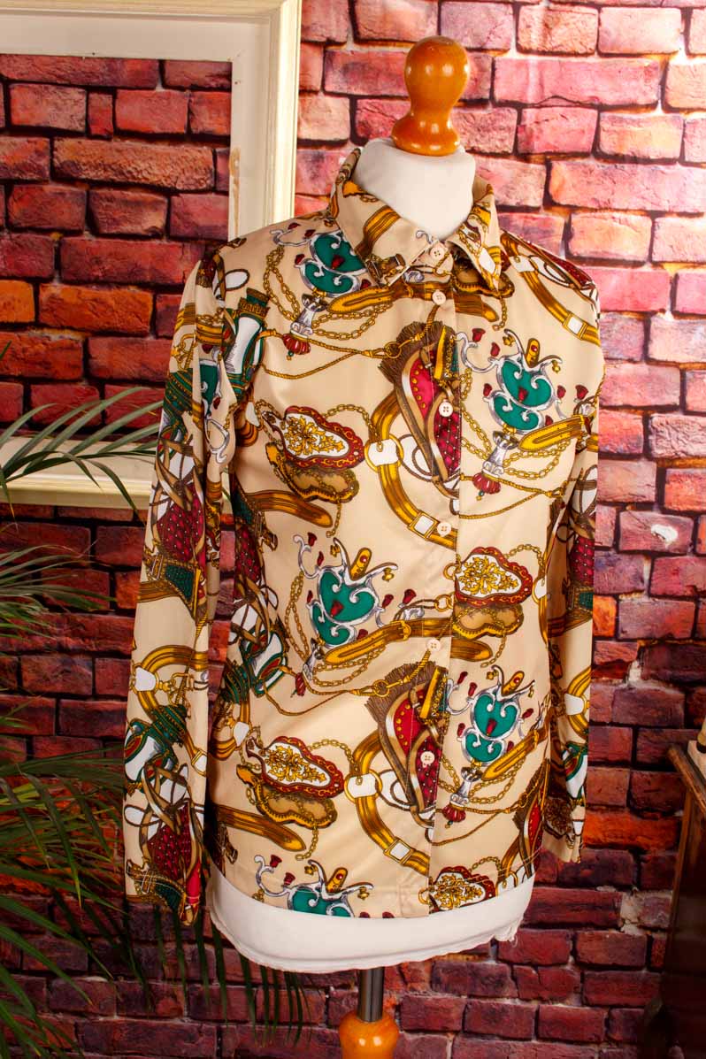 Vintage Bluse bunt Muster