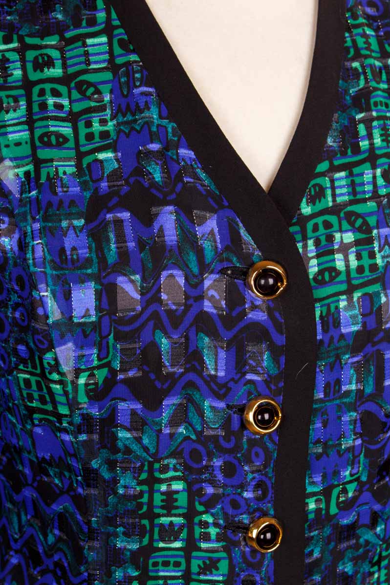 90s Blazer blau Chiffon