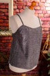 70s Disco Top silber Glitzer