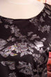 80s Top schwarz silber Glitzer