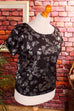 80s Top schwarz silber Glitzer