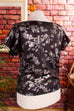 80s Top schwarz silber Glitzer