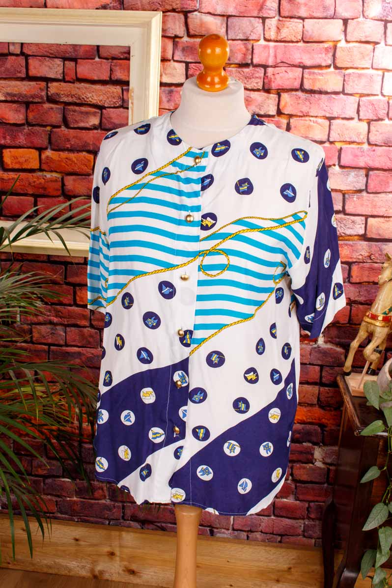 maritimes 90s Top Viskose