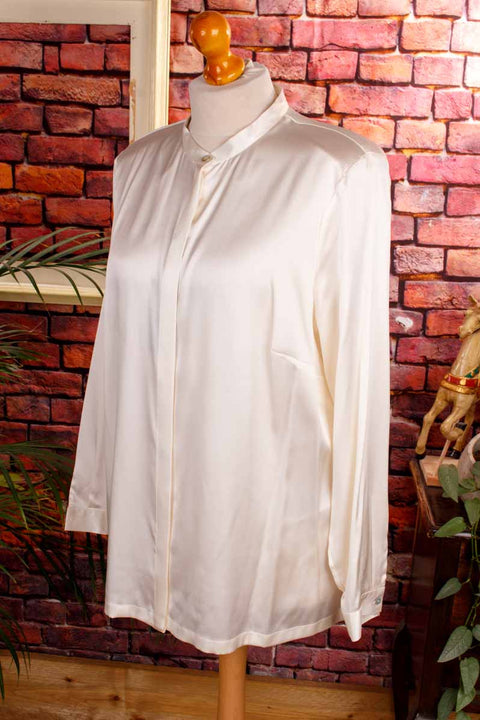 Luxus Seidenbluse cremeweiß