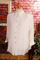 Luxus Seidenbluse creme weiß
