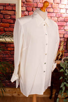 Luxus Seidenbluse creme weiß