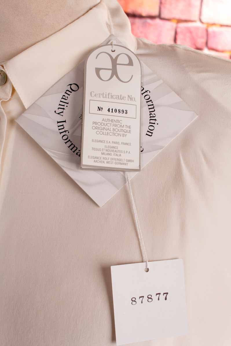 Luxus Seidenbluse creme weiß