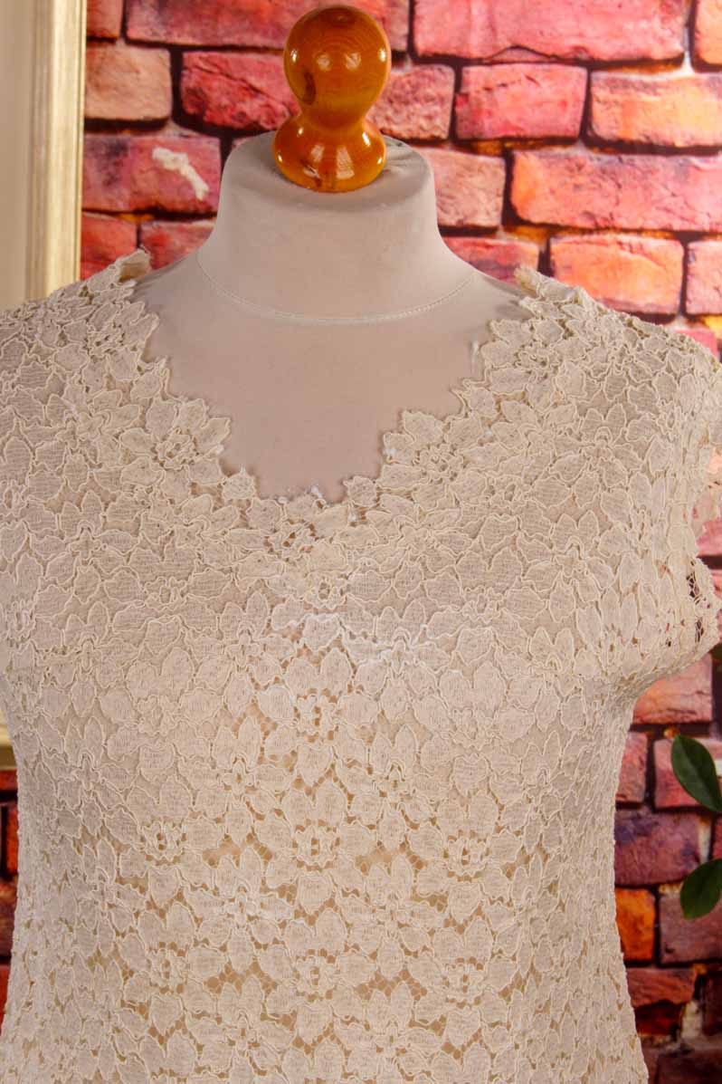 60s Spitzentop creme