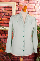 elegante Satinbluse grün