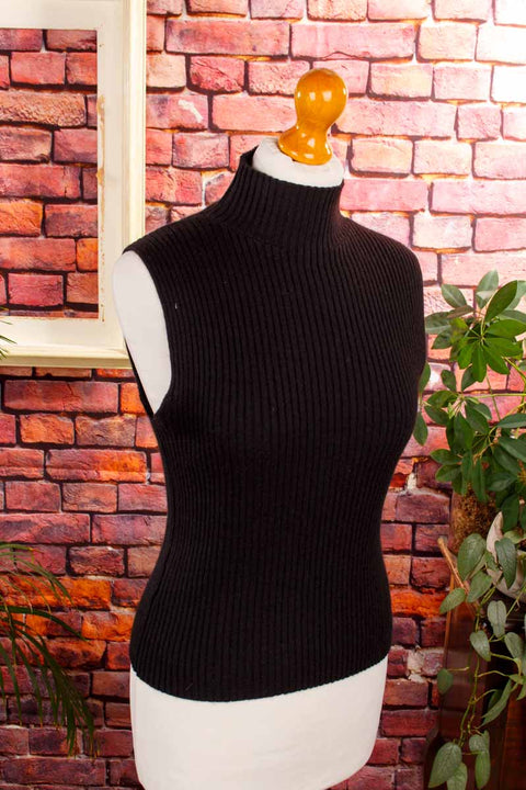 Seide Cashmere Rolli Top schwarz