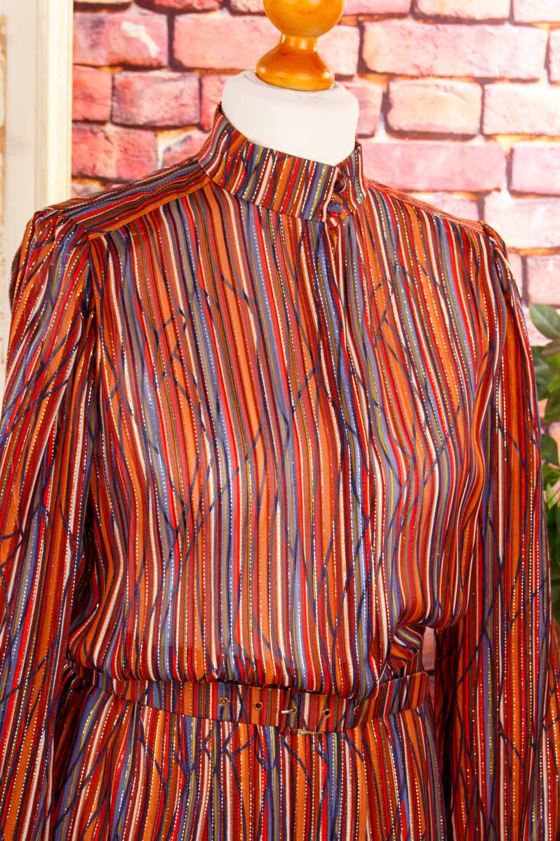 Seidenkleid Streifenmuster