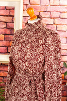 70s Boho Top weinrot Wolle