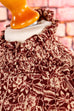 70s Boho Top weinrot Wolle