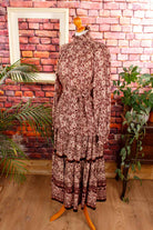 70s Boho Top weinrot Wolle