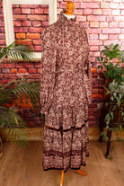 70s Boho Top weinrot Wolle
