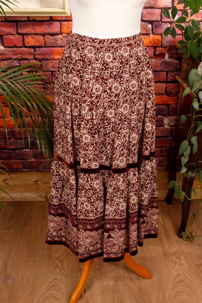 70s Boho Rock weinrot Wolle