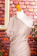 ausgefallenes Designer Abendkleid beige
