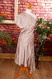 ausgefallenes Designer Abendkleid beige