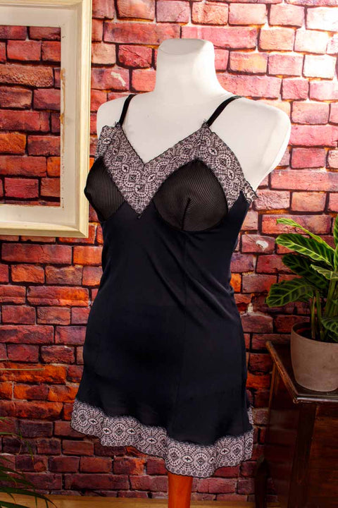 Unterkleid schwarz Charmeuse