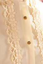 Trachtenbluse beige Stehkragen