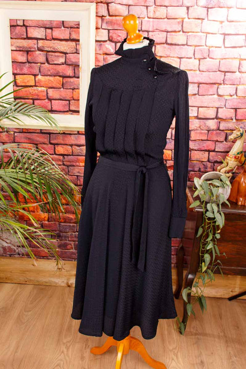 victorian Core Kleid schwarz Stehkragen