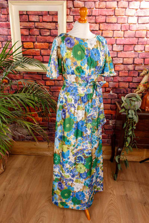 70s Maxikleid bunt Blumen