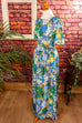 70s Maxikleid bunt Blumen